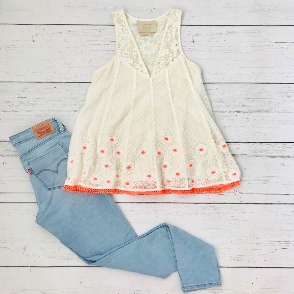 ANTHROPOLOGIE Vanessa Virginia Daisy Field Tank